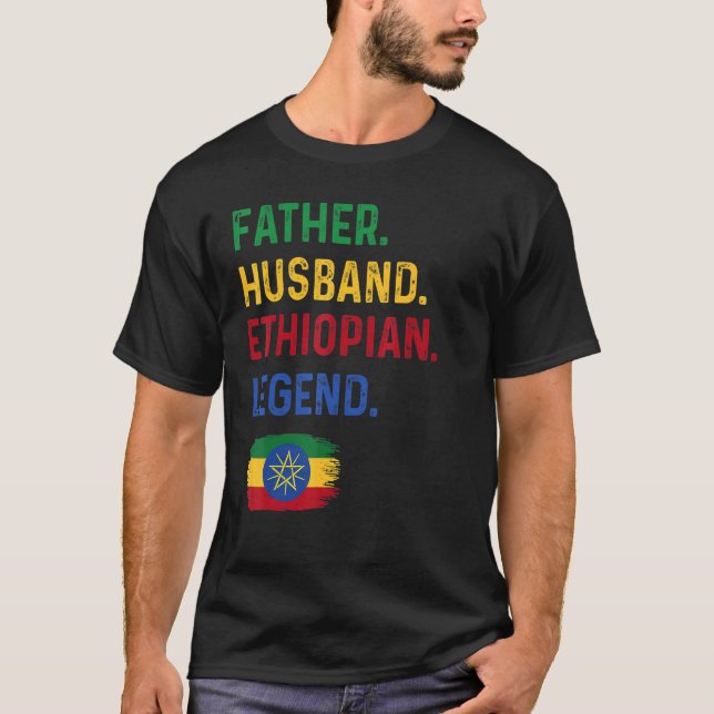Father Husband Ethiopian Legend Proud Dad Ethiopia T-Shirt (Vorderseite)
