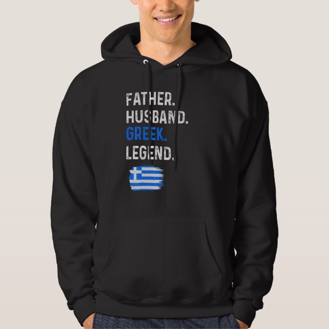 Father Husband Greek Legend Proud Dad Greece Flag Hoodie (Vorderseite)