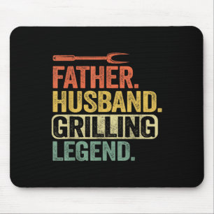 Father Husband Grilling Legend Barbecue Funny Pig Mousepad