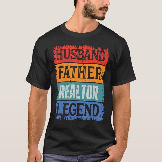 Father Husband REALTOR Legend Proud Dad  Retro Pap T-Shirt (Vorderseite)