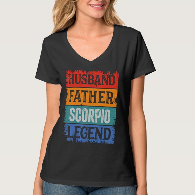 Father Husband SCORPIO Legend Proud Dad  Retro Pap T-Shirt (Vorderseite)