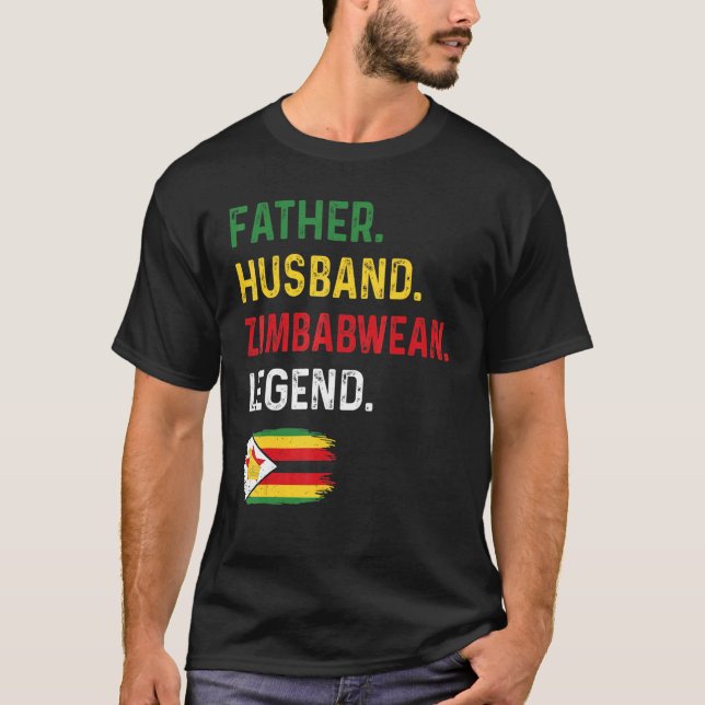 Father Husband Zimbabwean Legend Proud Dad Zimbabw T-Shirt (Vorderseite)