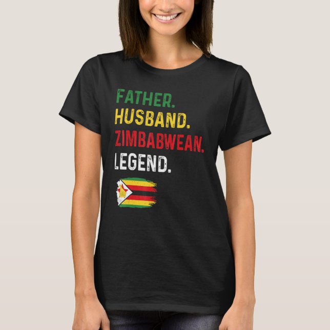 Father Husband Zimbabwean Legend Proud Dad Zimbabw T-Shirt (Vorderseite)