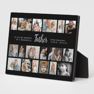 Father Memorial 18 Photo Collage Fotoplatte