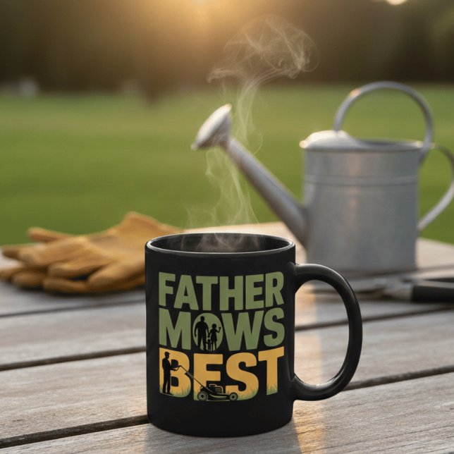 Father Mows Best Funny Gardening Dad  Mug Gift Tasse (Von Creator hochgeladen)