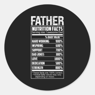 Father Nutrition Facts Happy Vathers Day Vater Runder Aufkleber