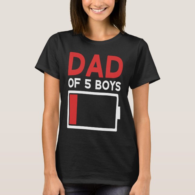 Father of 5 Boys Father's Day Papa T-Shirt (Vorderseite)