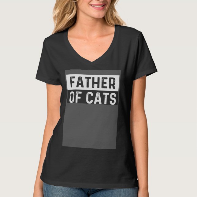 Father of Cats  Fluffy Animal T-Shirt (Vorderseite)