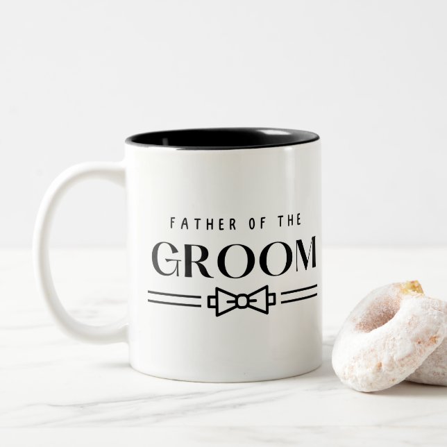 Father of Groom Zweifarbige Tasse (Mit Donut)