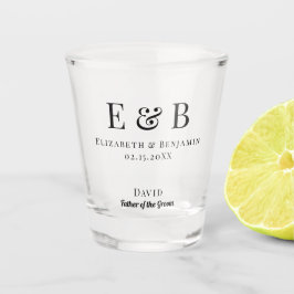Father of the Groom Gift Monogram Wedding Minimal Schnapsglas