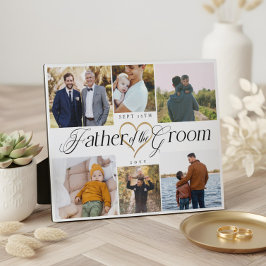 Father of the Groom Heart Then Now Photo Collage Fotoplatte