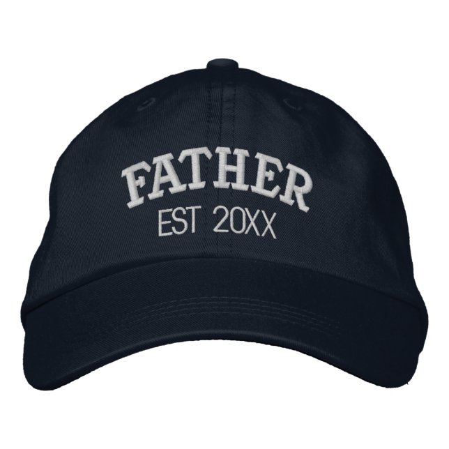 Father Personalized New Dad To Be Gift Custom Text Bestickte Baseballkappe (Vorderseite)