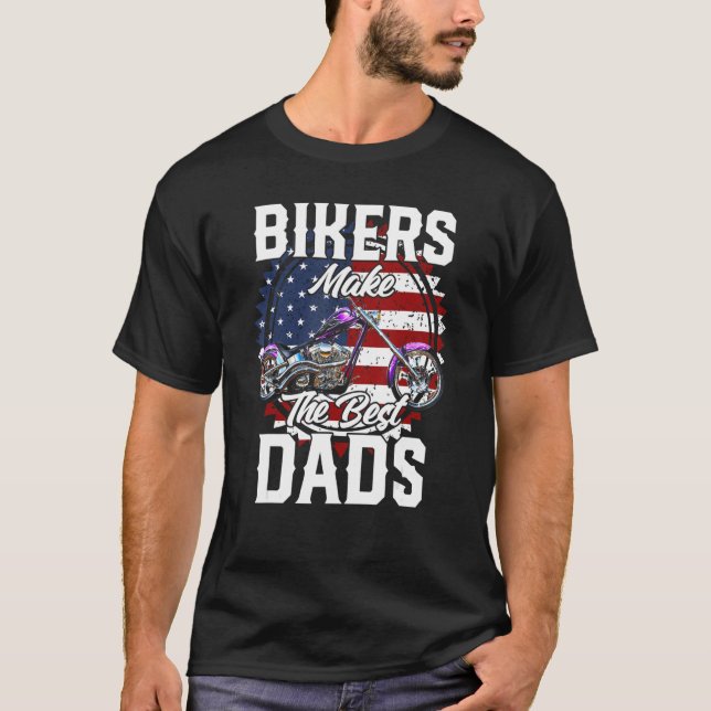 Father s Day Biker Purple Chopper Motorcycle T-Shirt (Vorderseite)