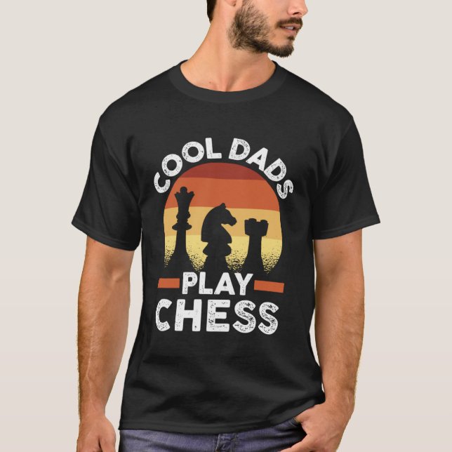Father s Day Chess Player Retro Cool Dads Play Che T-Shirt (Vorderseite)