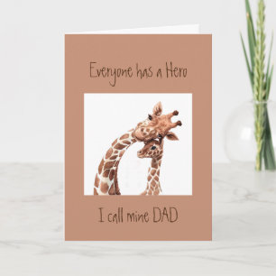 Father’s Day Custom Dad my Hero Giraffe Animal Fun Karte
