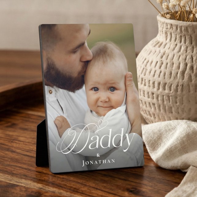 Father’s Day Daddy & Baby Personalized Photo Gift Fotoplatte (Father’s Day Daddy & Baby Personalized Photo Gift Plaque)