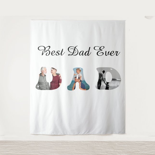 Father’s Day Gift for Dad \ Best Dad Ever Wandteppich (Vorderseite)