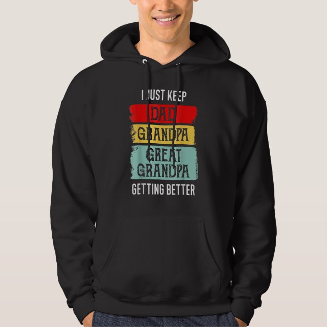 Father s Day Granddad Papa Dad Great Grandpa Retro Hoodie (Vorderseite)
