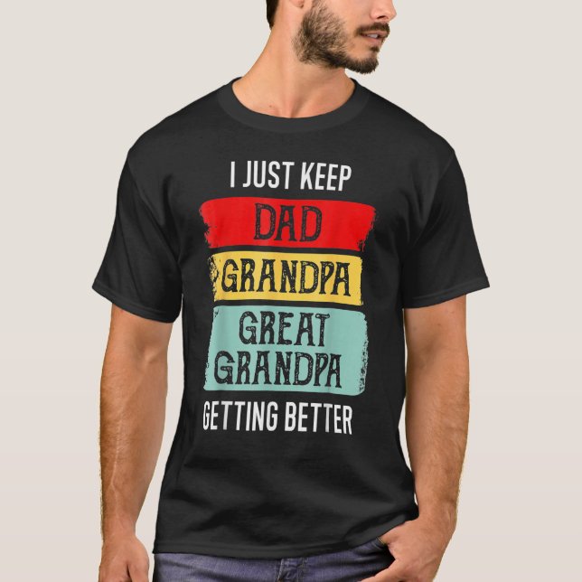 Father s Day Granddad Papa Dad Great Grandpa Retro T-Shirt (Vorderseite)