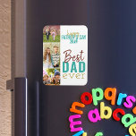 Father’s Day Keepsake 3 Foto Magnet<br><div class="desc">Happy Father's Day Foto Magnet which you can personalize with 3 of your favorite fotos. This smart and stylish design will look great on the refrigerataor, dad's tool chest or filing kabinett. It has bold typography which reads "happy father's day" und "Best Dad ever" in rust brown, teal and yellow...</div>