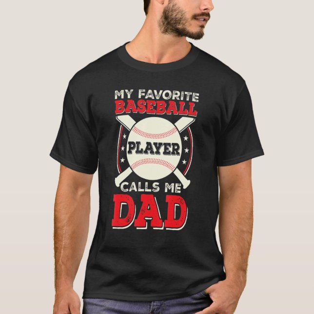 Father Son Daughter Proud Daddy Baseball Favorite  T-Shirt (Vorderseite)