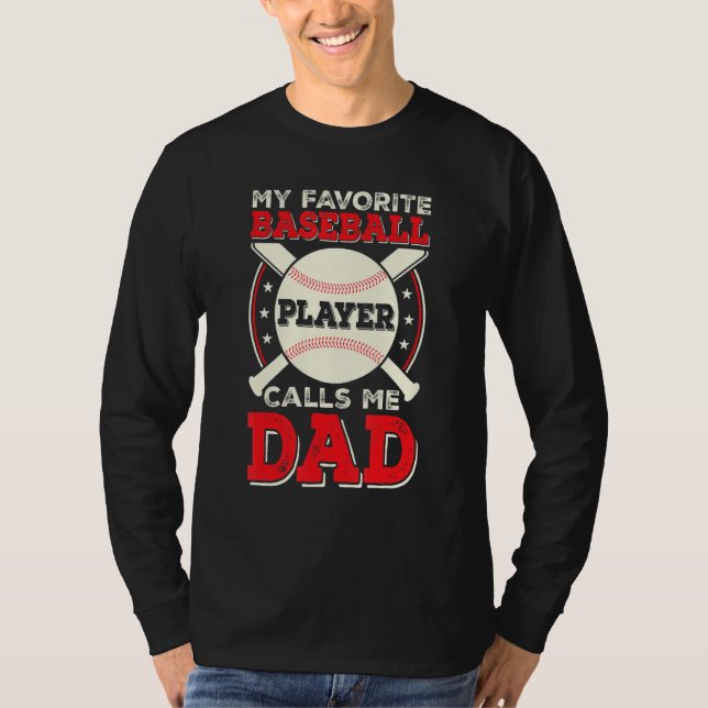 Father Son Daughter Proud Daddy Baseball Favorite  T-Shirt (Vorderseite)