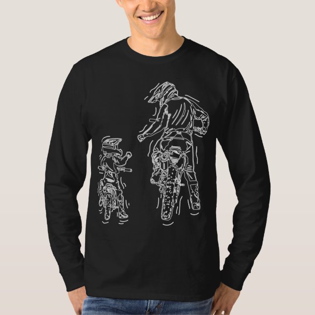 Father Son Dirt Bike Reiten MX Motocross Biker T-Shirt (Vorderseite)