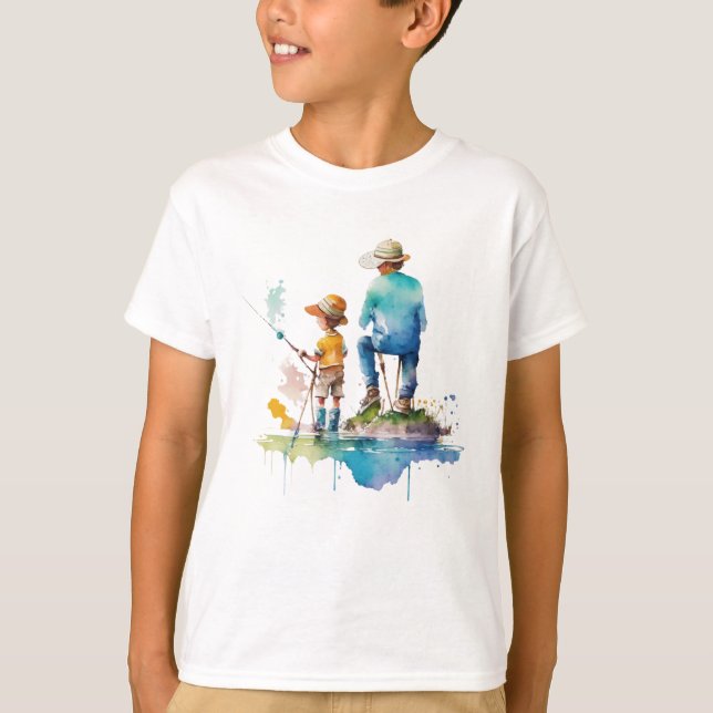 Father Son Fishing Erinnerungen | LIEBE VATER T-Shirt (Vorderseite)