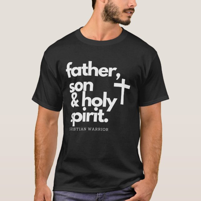 Father, Son & Holy Spirit Warrior Jesus Cross T-Sh T-Shirt (Vorderseite)