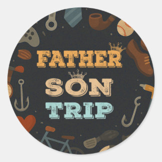 Father Son Trip Fathers Day Gift Camping Family Runder Aufkleber