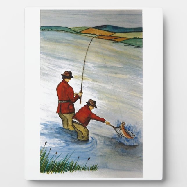 Father und sein Fishing Trip Fotoplatte (Vorderseite)