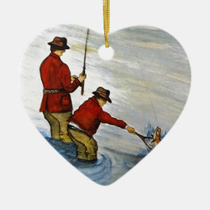 Father und sein Fishing Trip Keramik Ornament