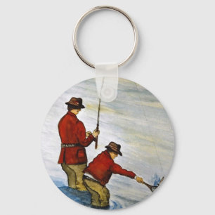 Father und sein Fishing Trip Schlüsselanhänger