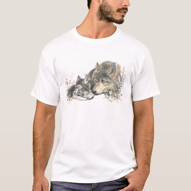Father Wolf & Cubs Tierart T-Shirt (Vorderseite)