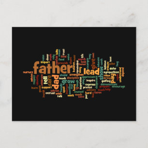 Father Word Cloud Postcard Postkarte