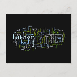 Father Word Cloud Postcard Postkarte