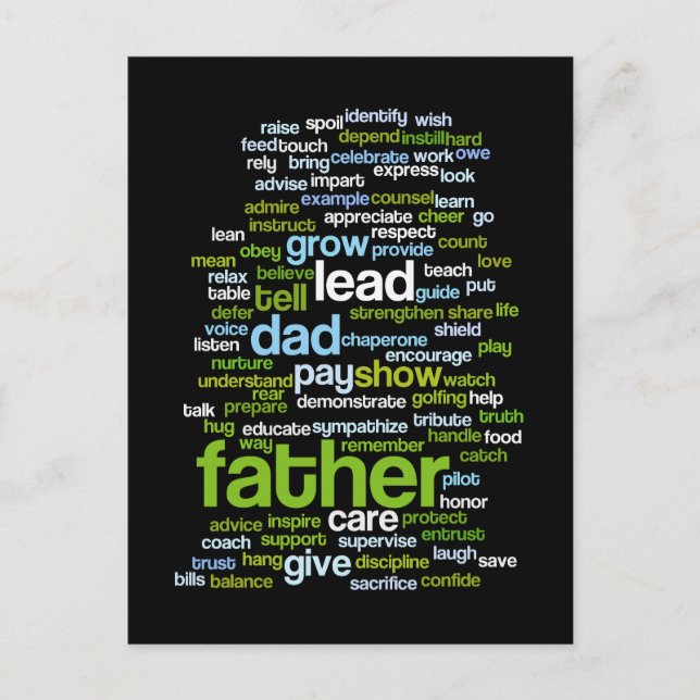 Father Word Cloud Postkarte (Vorderseite)