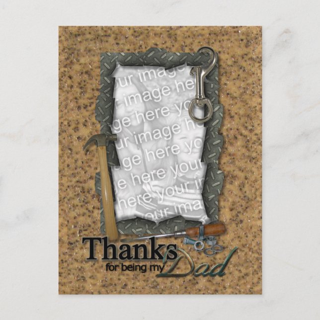 Father's Day ADD YOUR FOTO Tools Postkarte (Vorderseite)