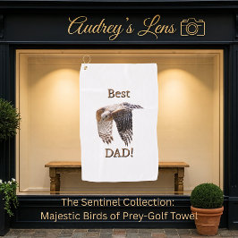 Father's Day "Best Dad" Hawk  Golfhandtuch
