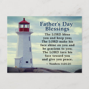 Father's Day Blessings, Numbers 6:24 Lighthouse Postkarte
