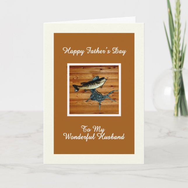 Father's Day Card for Husband Small Mouth Bass Karte (Vorderseite)