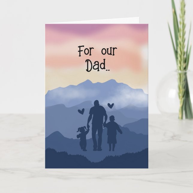 Father's Day Card from Kids Greeting Card Karte (Vorderseite)