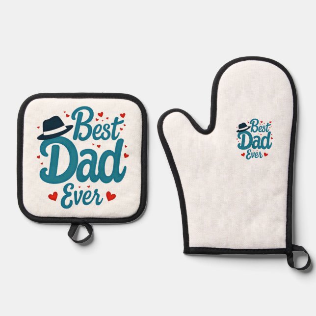 FATHER'S DAY CELEBRATION OFENHANDSCHUH & Topflappen-Set (Vorderseite)