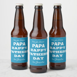 Fathers Day Dad Daddy Papa Custom Modern Bierflaschenetikett