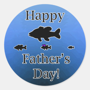 Father's Day Fish Runder Aufkleber