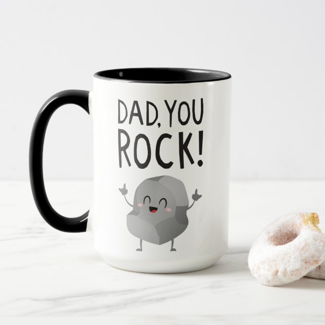Fathers Day gift Dad, you rock! Cool Funny Kawaii  Tasse (Mit Donut)