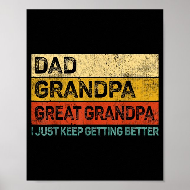 Fathers Day Gift From Grandkids Dad Grandpa Great  Poster (Vorne)