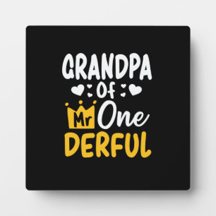 Father's Day  Grandpa of Mr Onederful 1st Birthday Fotoplatte
