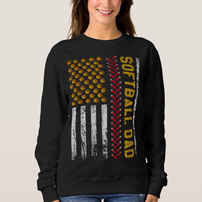 fathers day greatest best softball dad daddy fathe sweatshirt (Vorderseite)
