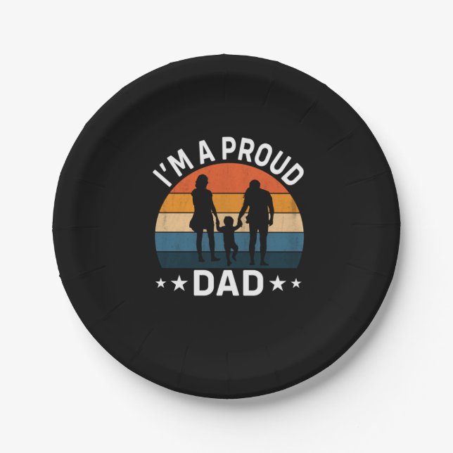 Father's Day I Am A Proud Dad Pappteller (Vorderseite)